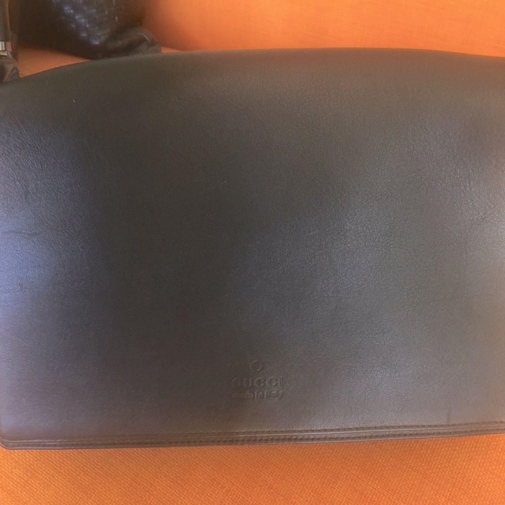 Vintage 90s GUCCI BY TOM FORD  BLACK Bamboo handle BAG💝HP - Picture 2 of 16